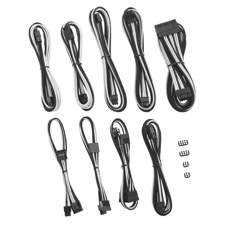 CableMod RT-Series Pro ModFlex Sleeved Cable Kit for ASUS/Seasonic/Phanteks Revolt (Black + White) - Image 3